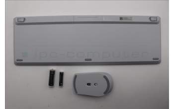 Lenovo 5KM0U88030 AI Keyboard_Mouse, 2.4G, Arabic, Cloud Grey, Darker Wheel