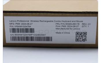 Lenovo 5KM0U88178 AI Keyboard_Mouse, Wireless, French, Storm Grey