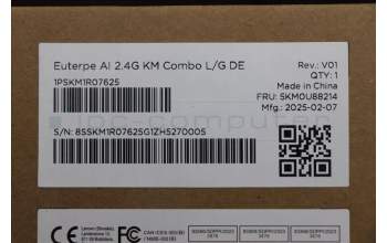 Lenovo 5KM0U88214 Keyboard_Mouse, Wireless, German, Luna Grey