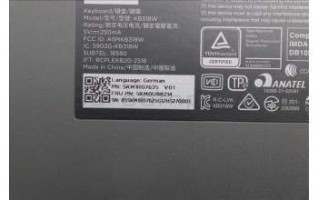 Lenovo 5KM0U88214 Keyboard_Mouse, Wireless, German, Luna Grey