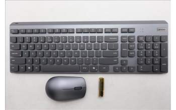 Lenovo 5KM0U88238 Keyboard_Mouse, Wireless, US English Euro, Luna Grey
