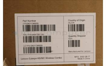 Lenovo 5KM1B81125 Keyboard_Mouse,Wireless,Belgium English,Storm Grey