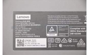 Lenovo 5KM1B81164 Keyboard_Mouse, Wireless, Nordic, Storm Grey, Non Backlight