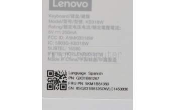 Lenovo 5KM1B81360 Keyboard_Mouse,Wireless,Spanish,Cloud Grey