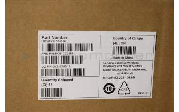 Lenovo 5KM1C03358 Keyboard_Mouse,2.4G,German,White_Grey,Non_Backlight