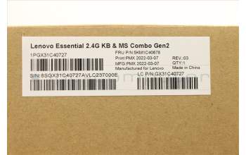 Lenovo 5KM1C40678 Keyboard_Mouse,Wireless,UK English,White Grey,Non_Backlight