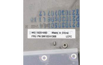 Lenovo 5M10Z41368 C-Cover with keyboard, Czech Slovakian, Black, Backlight, FingerPrint, UK