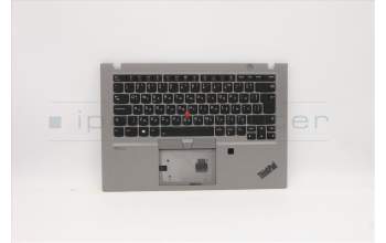 Lenovo 5M10Z41566 C-Cover with keyboard,Bulgarian,Silver,Backlight,FingerPrint