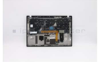 Lenovo 5M10Z54235 C-Cover with keyboard, Belgian, Black, Backlight, Fingerprint, UK