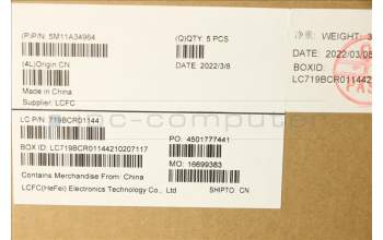 Lenovo 5M11A34964 MECH_ASM KBD BEL BL(Pri) Pat UK BK