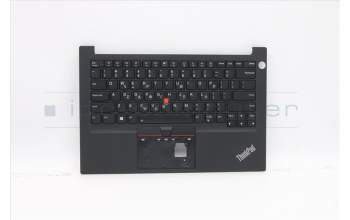 Lenovo 5M11A35086 C-Cover with keyboard, Greek, Black, Backlight, Fingerprint