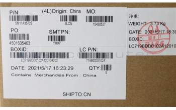 Lenovo 5M11A35728 MECH_ASM KB JPN(S)JP BK