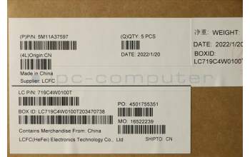 Lenovo 5M11A37597 MECH_ASM KBDW/C GER BKLT(TRA)WW UK BK