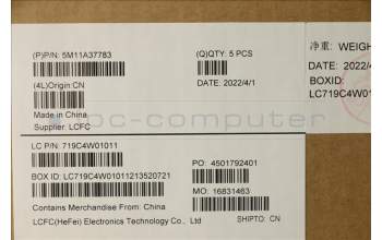 Lenovo 5M11A37783 MECH_ASM KBDW/C UK BKLT(LTN)WW UK BK