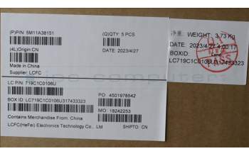 Lenovo 5M11A38151 MECH_ASM KB C IND ENG(PMX)PT US BK