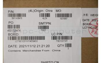 Lenovo 5M11A38476 C-Cover with keyboard, Norwegian, Black, FingerPrint, UK