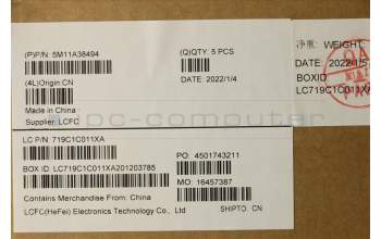 Lenovo 5M11A38494 C-Cover with keyboard, Czech Slovakian, Black, FingerPrint, UK