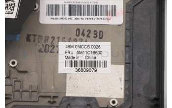 Lenovo 5M11C18600 C-Cover with keyboard, Czech Slovakian, WWAN, UK