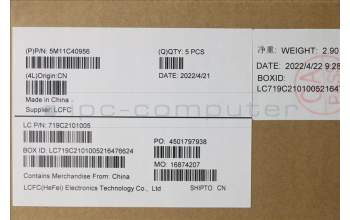 Lenovo 5M11C40956 C-Cover with keyboard, Brazil Portuguese, Storm Grey, WLAN, UK