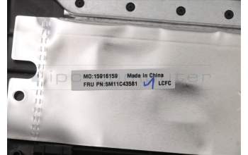 Lenovo 5M11C43581 C-Cover with keyboard, Portuguese, Black, Backlight, UK