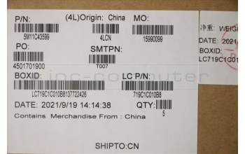 Lenovo 5M11C43599 C-Cover with keyboard, Switzerland, Black, Backlight, UK