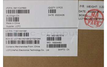 Lenovo 5M11C47693 MECH_ASM KB C INDENG BKLT(SRX)PT FPRUSBK