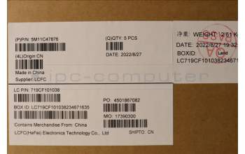 Lenovo 5M11C47876 MECH_ASM KBD W/C ARA BKLT(SUN) US BK