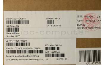Lenovo 5M11C47941 MECH_ASM KBD W/C INDENG BKLT(CHY) US BK