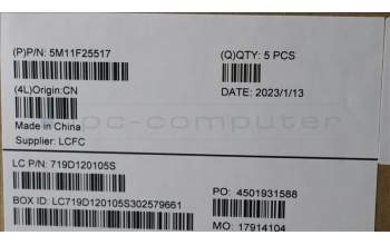 Lenovo 5M11F25517 MECH_ASM KBD CCV LASPA Backlit(PMX)UK SR