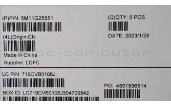 Lenovo 5M11G25551 MECH_ASM KBw/Ccvr BRL-CHY FP UK BK