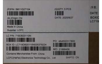 Lenovo 5M11G27104 MECH_ASM KBD C-Cov UK Liteon BK