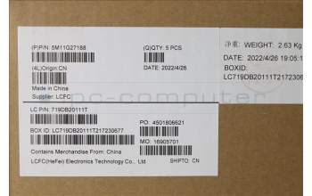 Lenovo 5M11G27188 MECH_ASM KBD C-Cov ENG BKLT Chicon BK