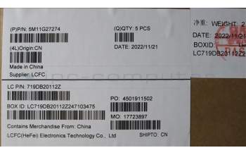 Lenovo 5M11G27274 MECH_ASM KB CCov IND ENG BKLT Chicon BK