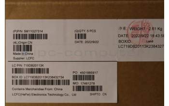 Lenovo 5M11G27314 MECH_ASM KB CCov NOR BKLT Chicon BK