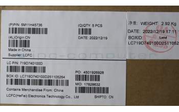 Lenovo 5M11H45736 MECH_ASM KBD BZL,WL,GY,CHY,GRE