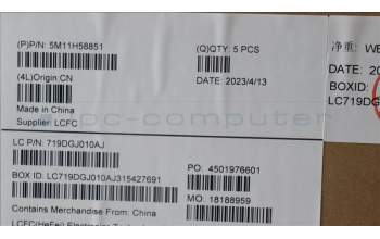 Lenovo 5M11H58851 MECH_ASM KBD CCvr RUS(PMX)FPR US BK