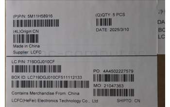 Lenovo 5M11H58916 MECH_ASM KBD CCvr ENG BKL(SRX)US BK