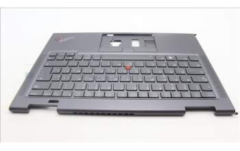 Lenovo 5M11H62255 C-Cover with keyboard, French, Grey, Backlight, Fingerprint, US