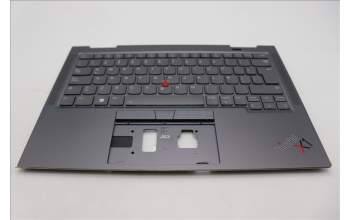 Lenovo 5M11H62301 C-Cover with keyboard, Spanish LA, Grey, Backlight, FingerPrint, UK
