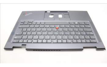 Lenovo 5M11H62323 C-Cover with keyboard, Slovenian, Grey, Backlight, Fingerprint, UK