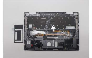 Lenovo 5M11H62335 C-Cover with keyboard, Switzerland, Grey, Backlight, FingerPrint, UK