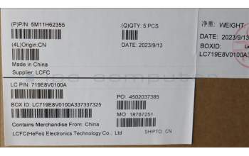 Lenovo 5M11H62355 MECH_ASM BL KB GY FPR UK SRX