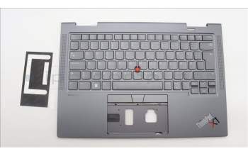 Lenovo 5M11H62396 C-Cover with keyboard, Danish, Grey, Backlight, FingerPrint, WWAN, UK