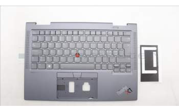 Lenovo 5M11H62462 C-Cover with keyboard, Nordic, Grey, Backlight, Fingerprint, WWAN, UK