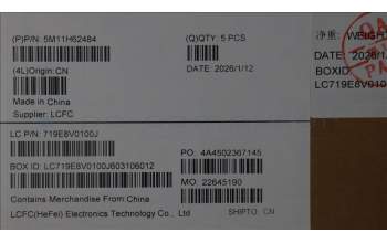 Lenovo 5M11H62484 BL KB GY FPR WW SPA CHY