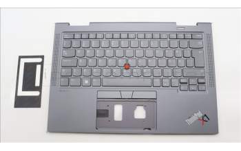 Lenovo 5M11H62490 C-Cover with keyboard, Swedish/Finnish, Grey, Backlight, WWAN, Fingerprint, UK