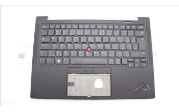 Lenovo 5M11H62602 C-Cover with keyboard, Czech Slovakian, Black, Backlight, Fingerprint, UK