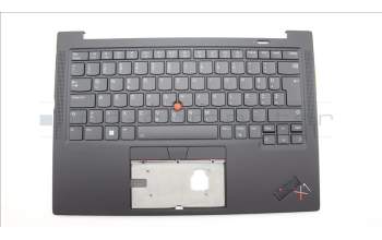 Lenovo 5M11H62694 C-Cover with keyboard, Slovenian, Black, Backlight, Fingerprint, UK