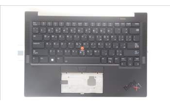Lenovo 5M11H62739 C-Cover with keyboard, Arabic, Black, Backlight, Fingerprint, WWAN, US