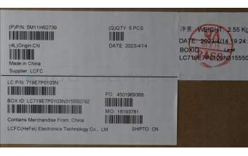 Lenovo 5M11H62739 C-Cover with keyboard, Arabic, Black, Backlight, Fingerprint, WWAN, US